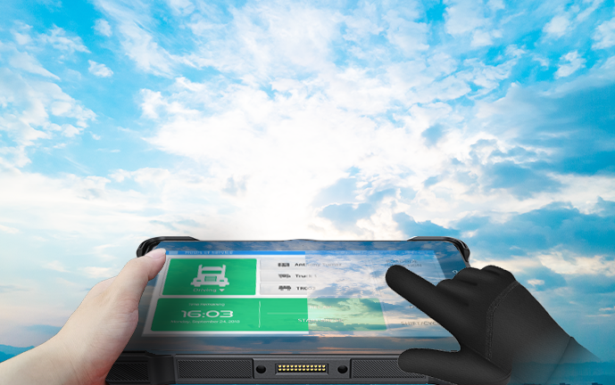 1200 nits and custom glove touch screen