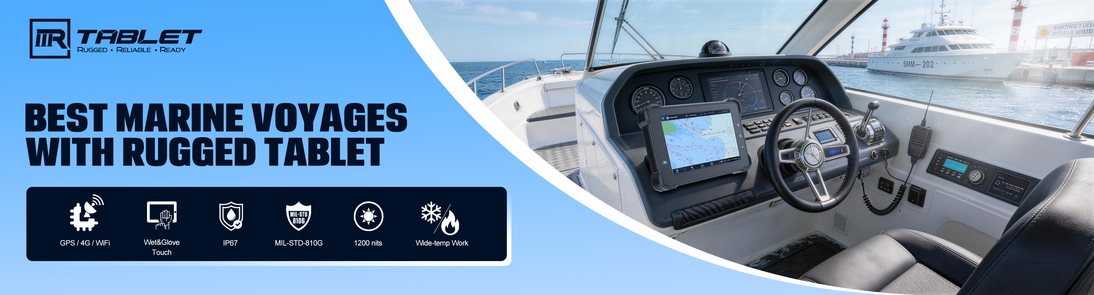 Robust nettbrett for marin bruk